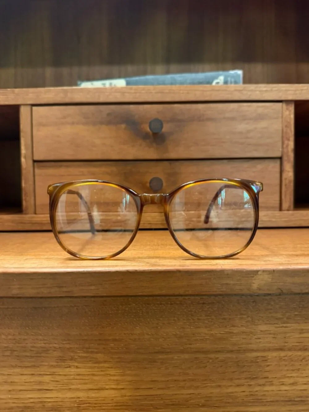 Vintage Polo Ralph Lauren Made in Italy Amber Tortoiseshell Round Eyeglasses